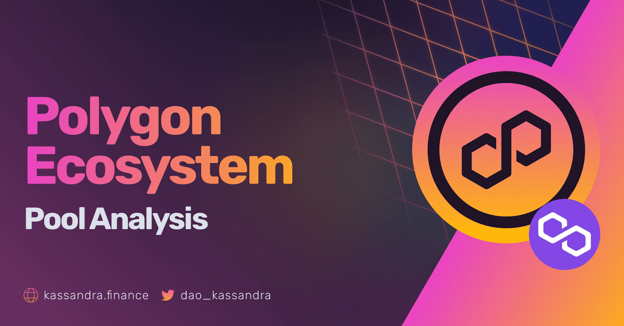 A card with Kassandra's Visual Identity with the words "Polygon Ecosystem Pool Analysis", in reference with Kassandra's Managed Pools.